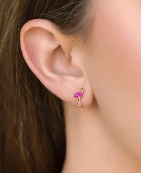 Girls Crew Crystal Flamingo Stud Earrings