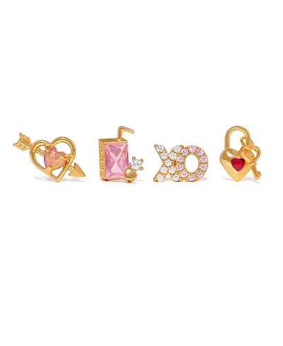 Girls Crew Crystal Tokens of Love Stud Earrings Set
