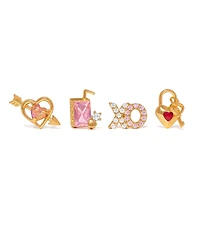 Girls Crew Crystal Tokens of Love Stud Earrings Set