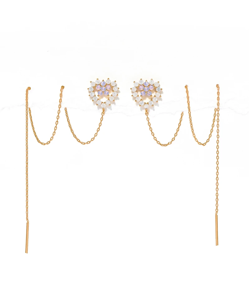Girls Crew Crystal Heartstring Threader Earrings