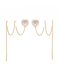 Girls Crew Crystal Heartstring Threader Earrings