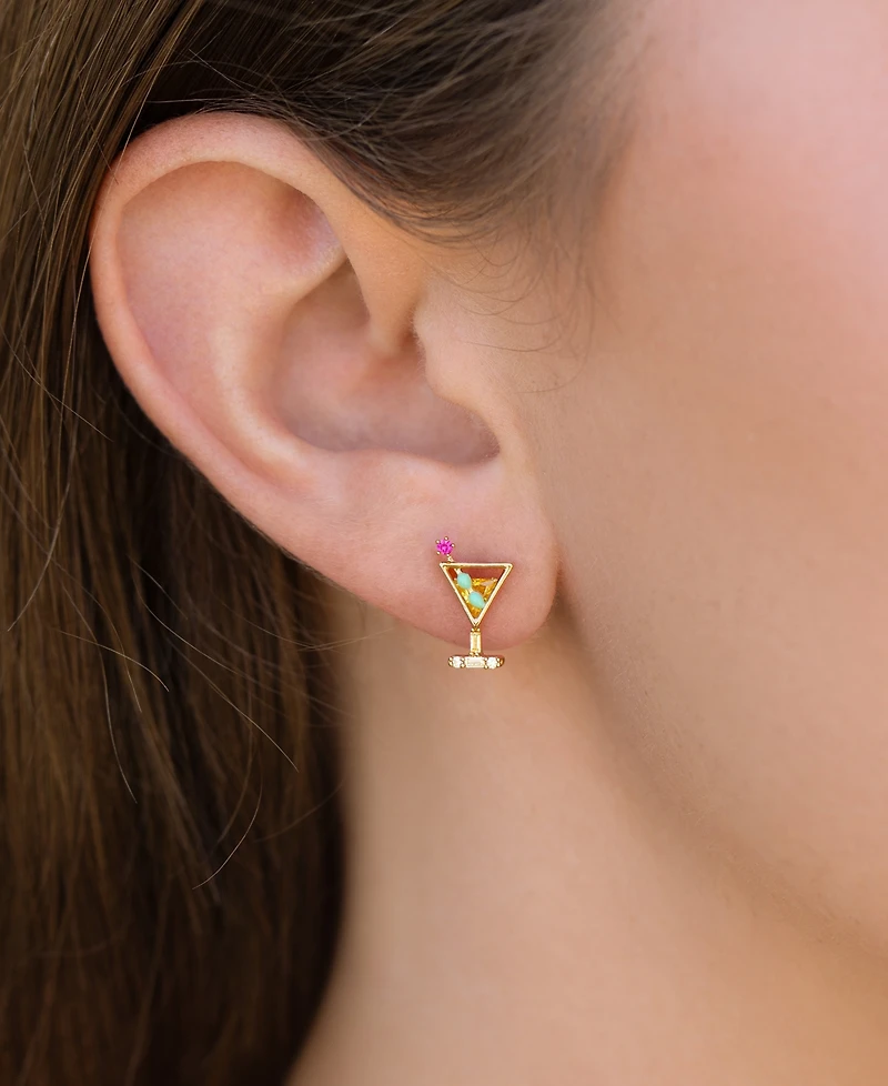 Girls Crew Crystal Dirty Martini Stud Earrings