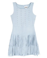 Rare Editions Girls' 7-16 Studded Mock Corset Fringe 2-Tiered Dress