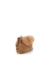 Pre-Owned Saint Laurent Small Loulou Shoulder Bag Matelasse Chevron Suede