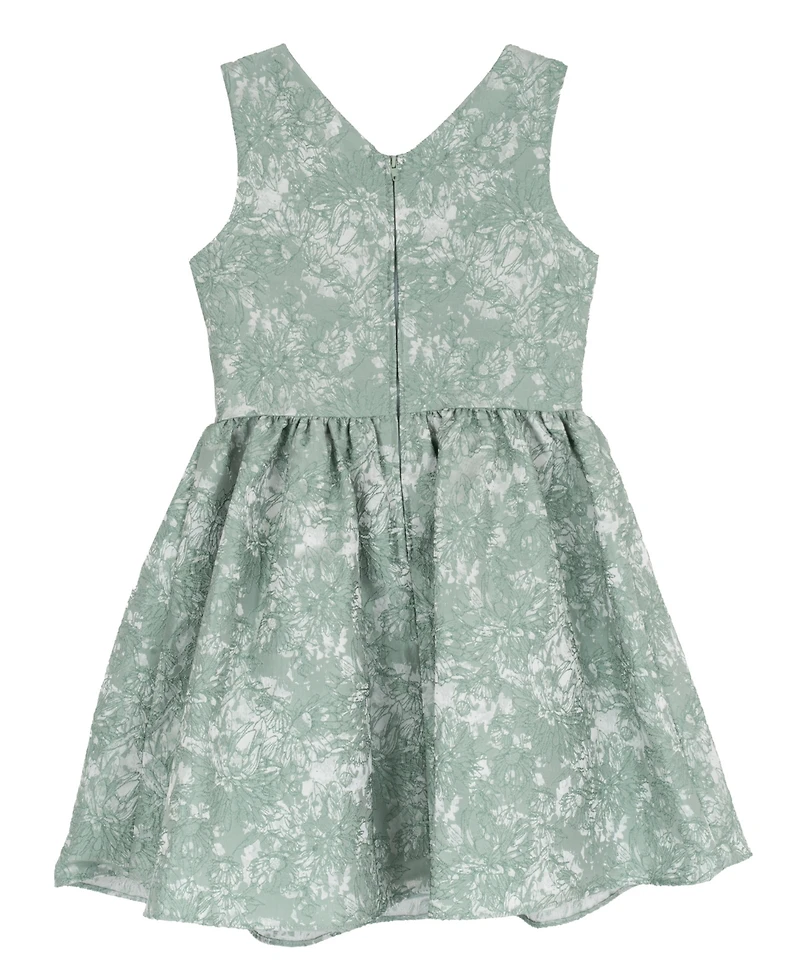Rare Editions Girls' 7-16 Brocade Large Bow Sleeveless Dress