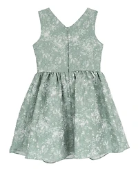 Rare Editions Girls' 7-16 Brocade Large Bow Sleeveless Dress
