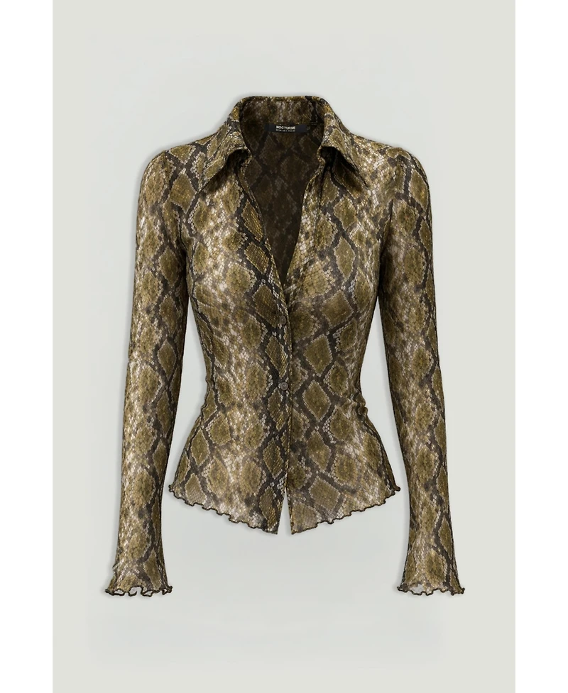 Nocturne Women's Snake Print Shirt