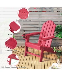 Costway Patio Adirondack Chair Weather Resistant Garden Deck