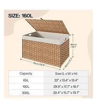 Slickblue Large 42.3 Gallon Storage Basket with Lid and Carry Handles
