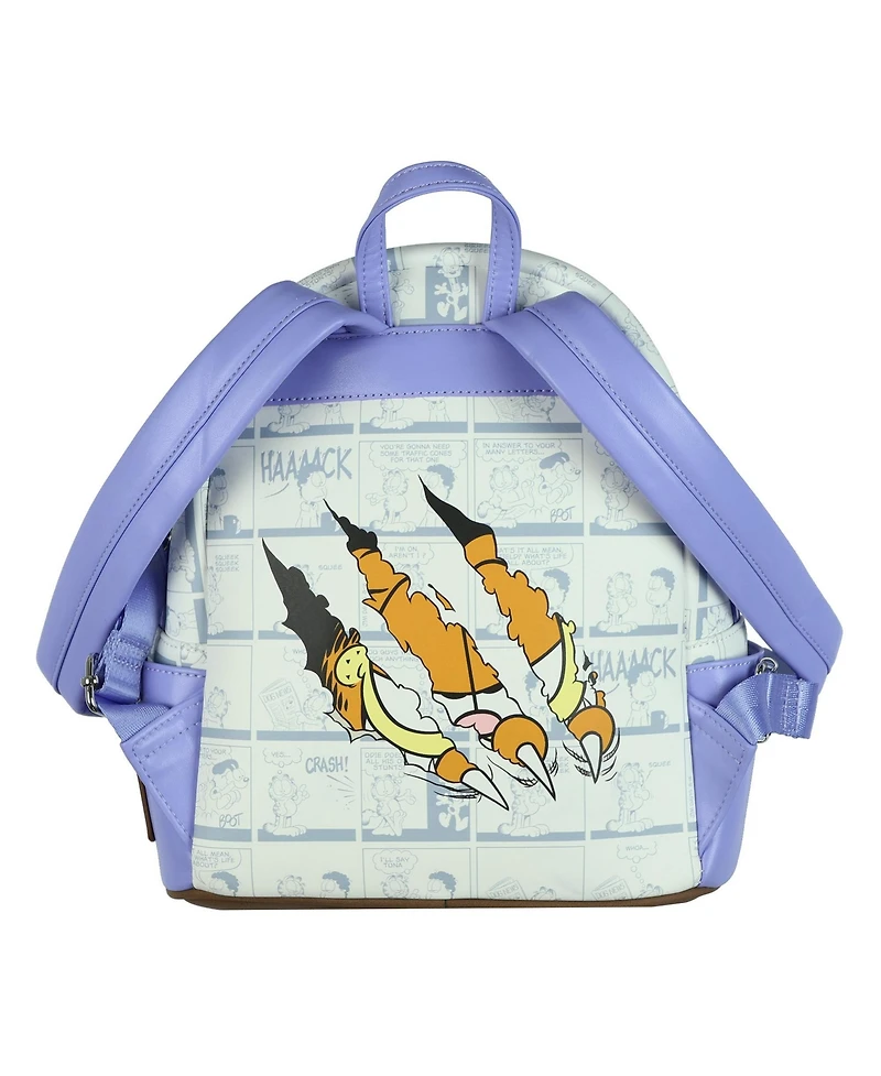 Garfield The Cat 11 Inch Mini Backpack Odie and Jon Faux Leather Small Bag Purse