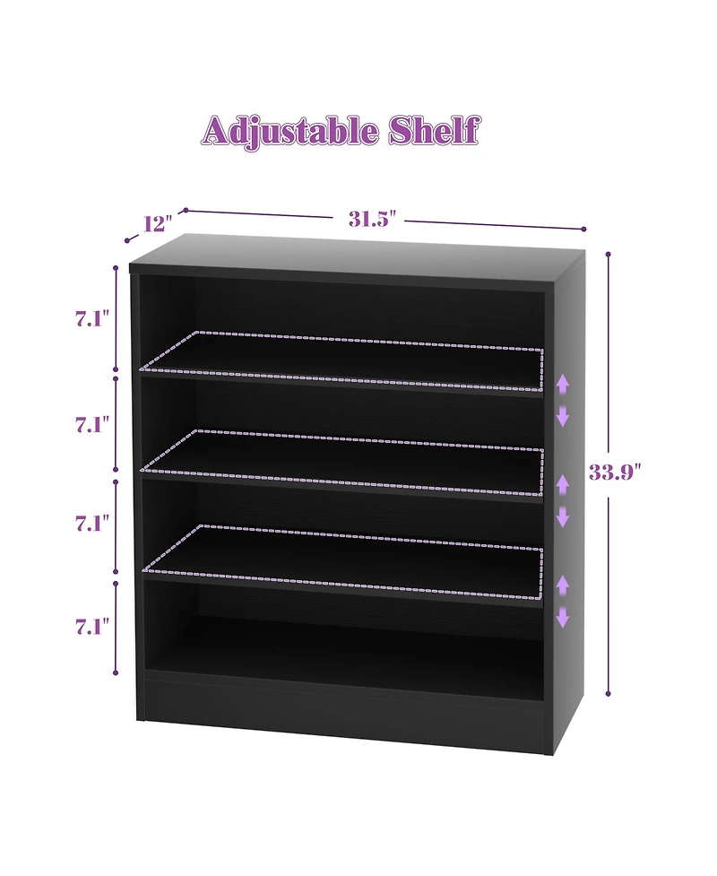 Aheaplus Wooden Shoes Rack Storage Cabinet with Shelves