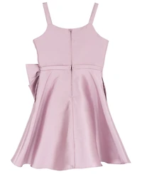 Rare Editions Girls' 7-14 Solid Mikado Cascade Bow Hi-Low Dress