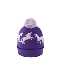 Deux par Deux Toddler Girl 2-4 Winter Knit Hat with Pompom