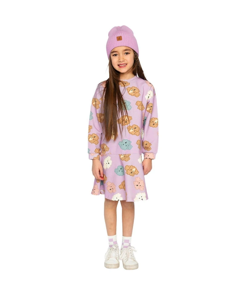 Deux par Little and Big Girl (6- 12) French Terry Dress Poodle Print