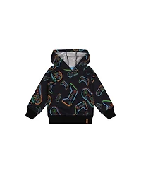 Deux par Little and Big Boy (6-12) Fleece Hooded Sweatshirt Printed Controller