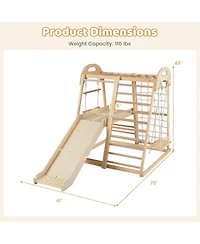 Slickblue 8-in-1 Kids Jungle Gym with Slide Monkey Bars and Climbing Frame