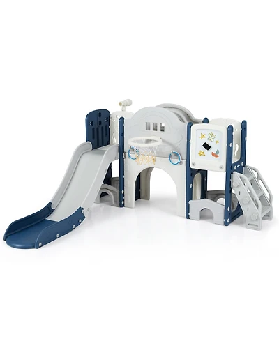 Slickblue 10-in-1 Kids Slide Playset with Climber Indoor Outdoor Fun Center