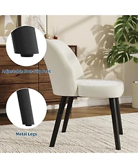 gaomon Dining Chair Set of 2, Upholstered Fabric Dining Room Chairs with Curved Backrest, Modern Kitchen Chairs for Living Room