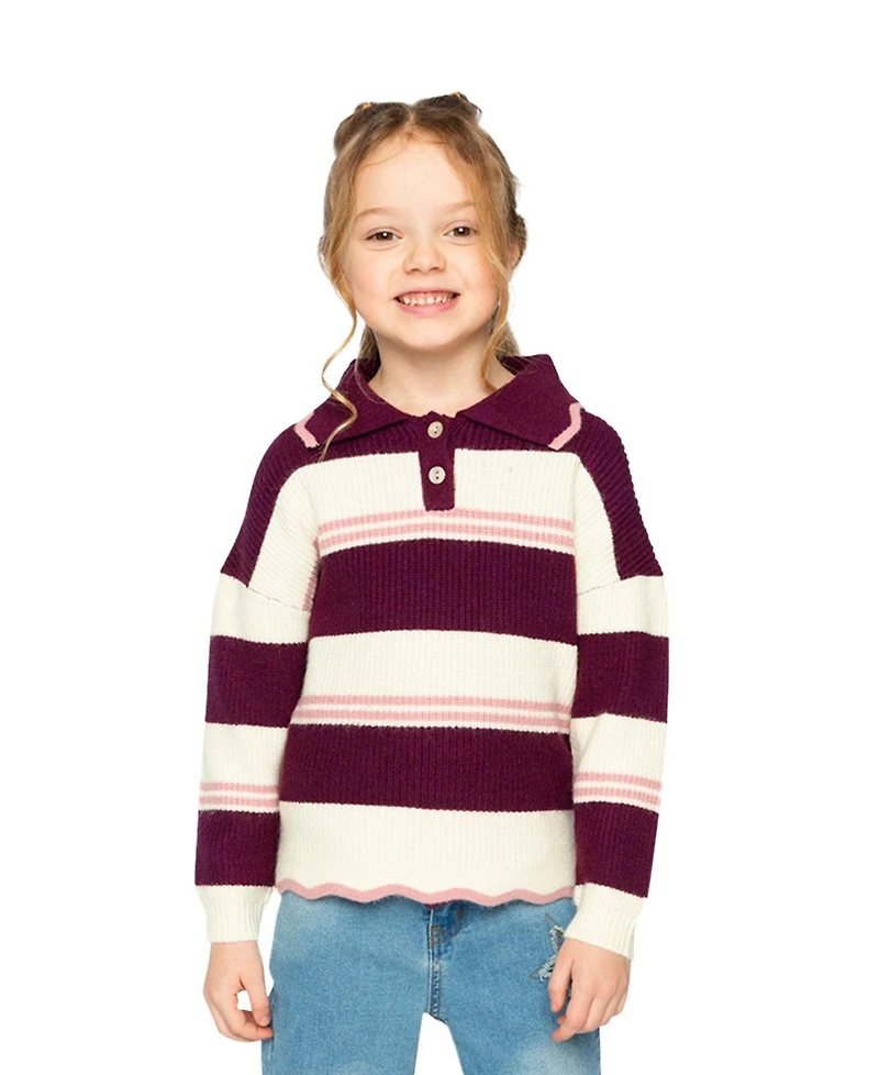 Deux par Toddler Girls (2T-5T)Scalloped Collar Sweater