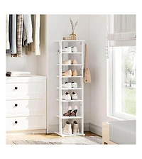 Slickblue 8-Tier Vertical Wooden Shoe Organizer Rack