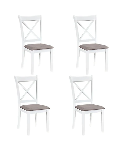 Gymax Dining Chairs Set of 4 With Comfortable Backrest and Padded Seat for Living Room