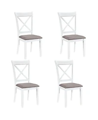 Gymax Dining Chairs Set of 4 With Comfortable Backrest and Padded Seat for Living Room