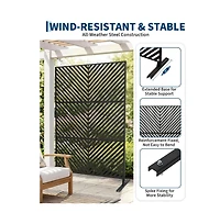 gaomon 3 Panel Room Divider Screen with Storage Shelves and Rolling Wheels