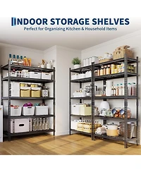 gaomon 2 Pieces Adjustable 36" W x 16" D x 72" H Heavy Duty 5 Tier Metal Shelves for Garage Kitchen Pantry Warehouse Basement Storage
