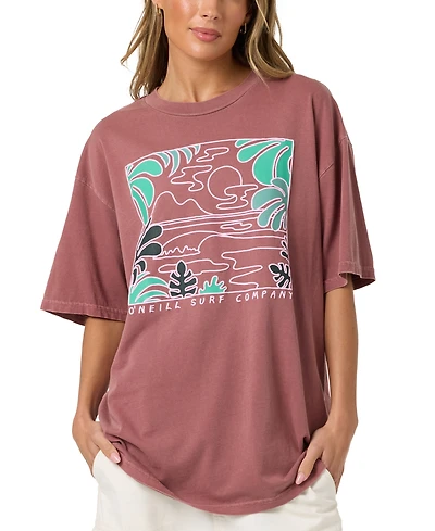 O'Neill Women's Garment-Dyed Graphic Oversized T-Shirt