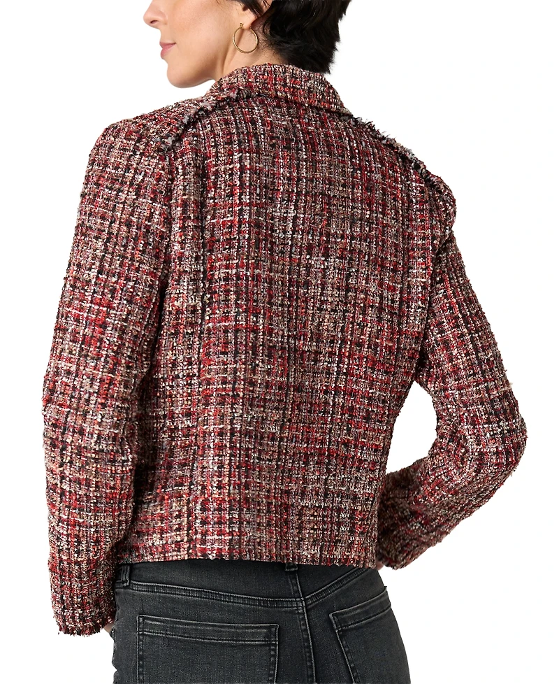 Liverpool Los Angeles Women's Tweed Fringe Zip Jacket