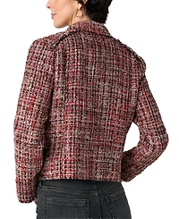 Liverpool Los Angeles Women's Tweed Fringe Zip Jacket