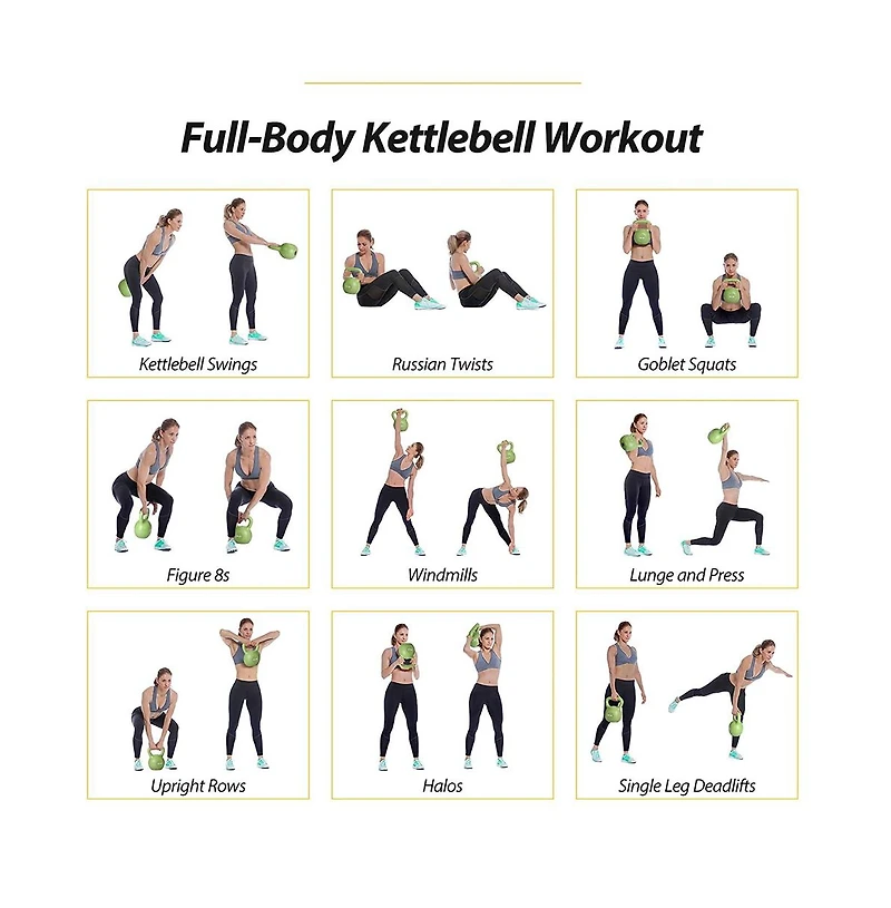 Zeny Kettlebell Set, Strength Training Kettlebells Weight Set for Women, Vinyl Coated Kettle Bell Home Gym Workout Lifting Equipment