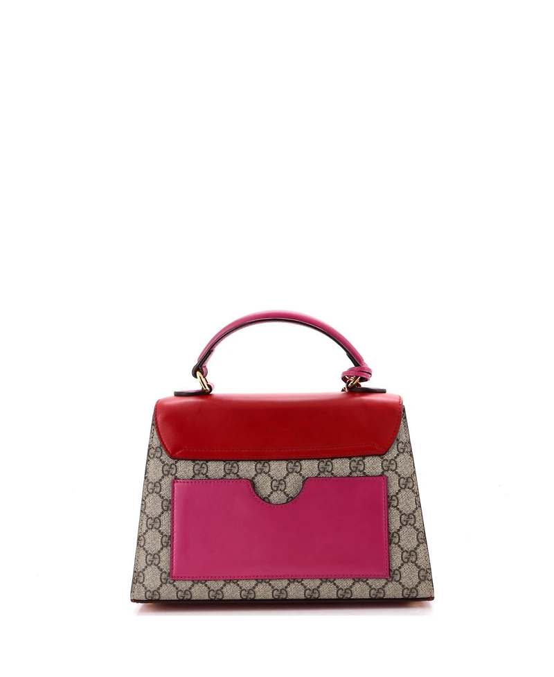 Pre-Owned Gucci Small Padlock Top Handle Bag Gg Coated Canvas and Leather