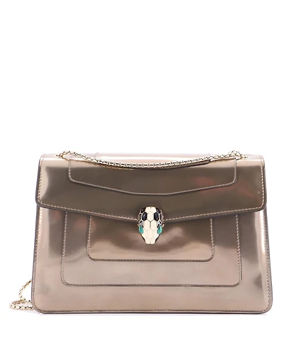 Pre-Owned Bvlgari Medium Serpenti Forever Shoulder Bag Metallic Leather