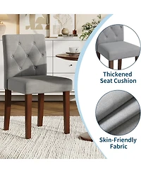 gaomon Upholstered Dining Chairs Set, Farmhouse Fabric Kitchen with High Back, Thickened Cushion, Wooden Legs, Modern Room