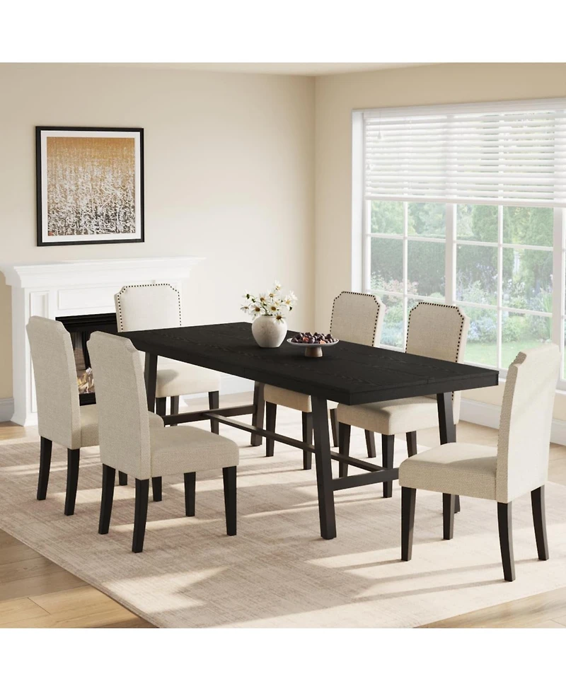 gaomon Industrial 86.61" Long Kitchen Dining Table for Dinner, Kitchen