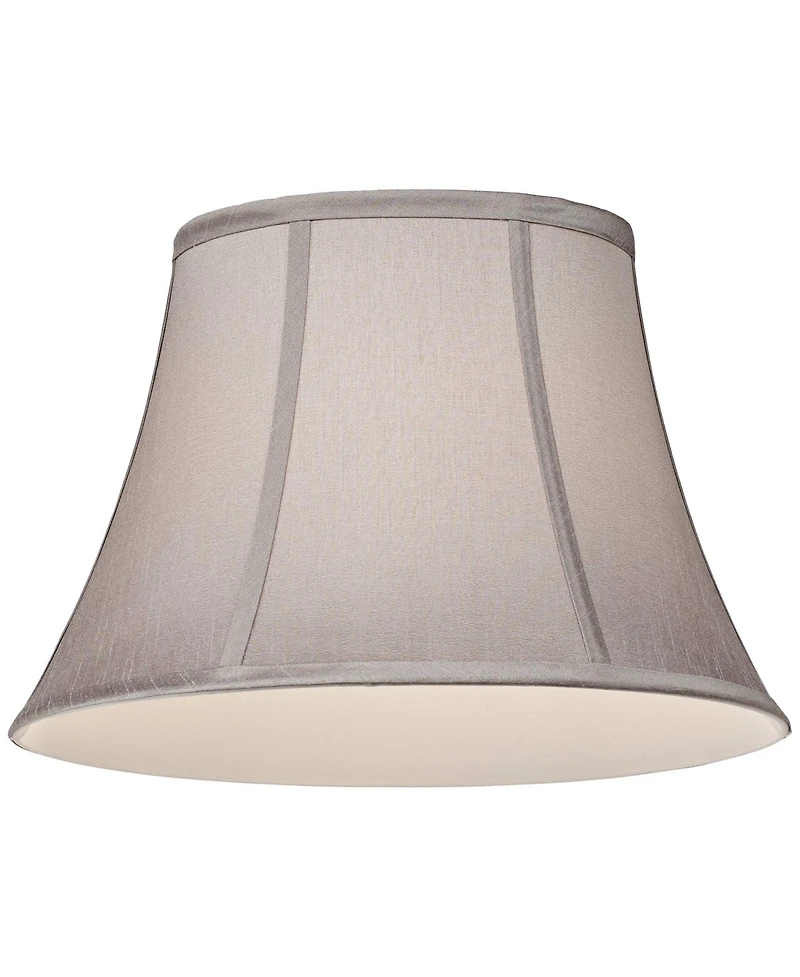 Springcrest Set of 2 Oval Lamp Shades Deep at Bottom 10.5" High Spider Harp Finial