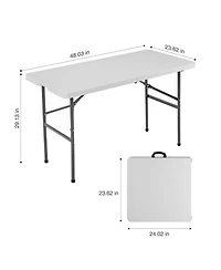 Yiortwo Heavy Duty Folding Table with Handle, Portable Indoor Outdoor Utility