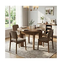 Tribesigns Round Dining Table for 4 People, 39.4- Inch Dining Room Table with Wooden Pedestal Base