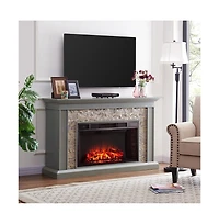 Augusta Home Ledgestone Fireplace With Stacked Stone