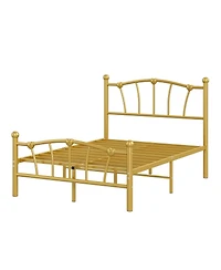 homfan Twin Xl Heart Shaped Bed Frame, Metal Platform Bed with Headboard and Underbed Storage for Bedroom, No Box Spring Needed