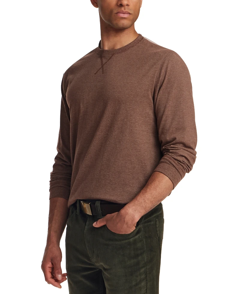 Weatherproof Vintage Mens' Microstripe Jersey Crewneck Shirt