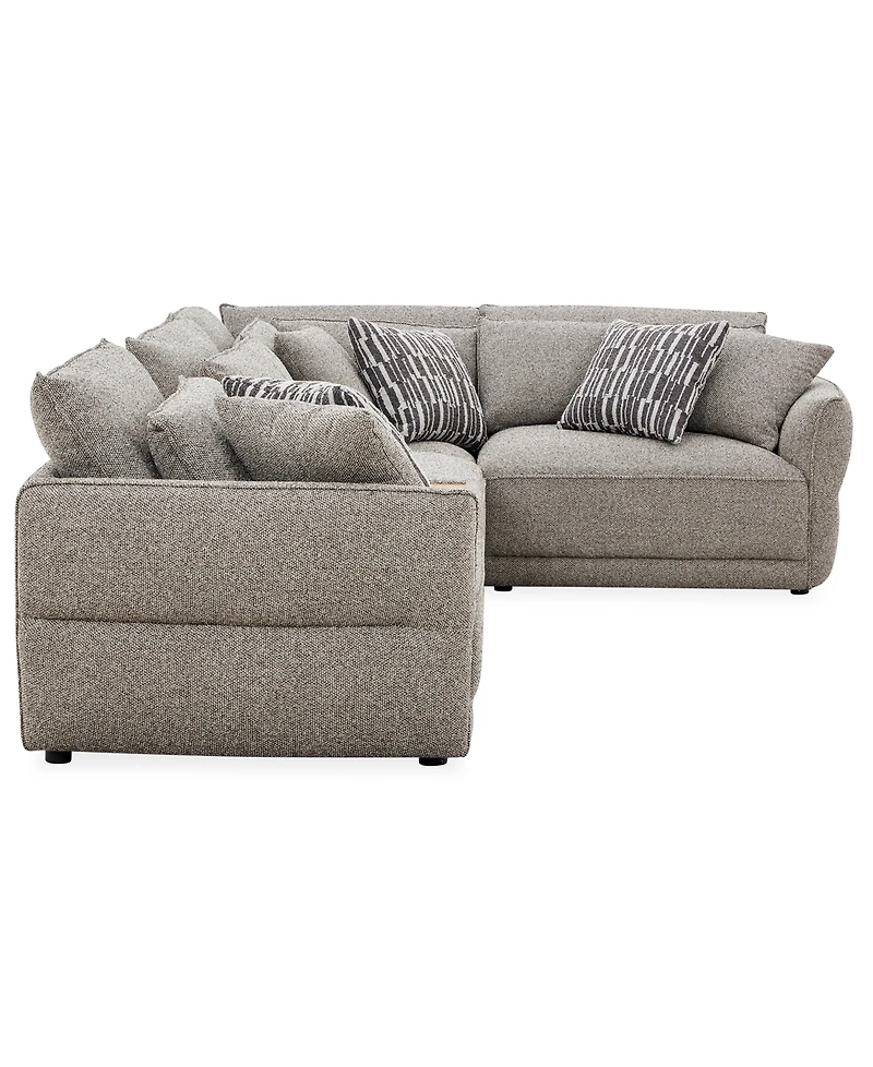 Evandro 5-Piece L-Shaped Sectional Set (Laf Chair, Raf Armless Corner & Console), Macy's Exclusive