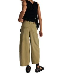 Free People Women's Laydown High-Rise Barrel-Leg Chino Cotton Pants
