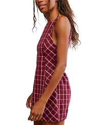 Free People Women's Atlas Plaid Crewneck Mini Dress