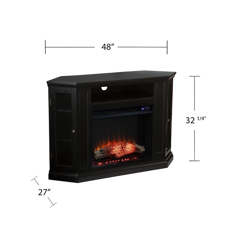 Augusta Home Claremont Electric Corner Touch Screen Fireplace Storage