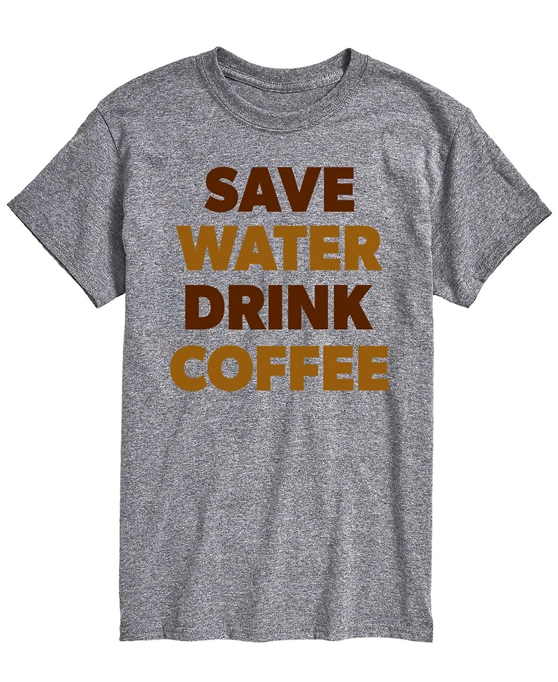 Airwaves Men's Save Water Drink Coffee Short-Sleeve Graphic T-Shirt
