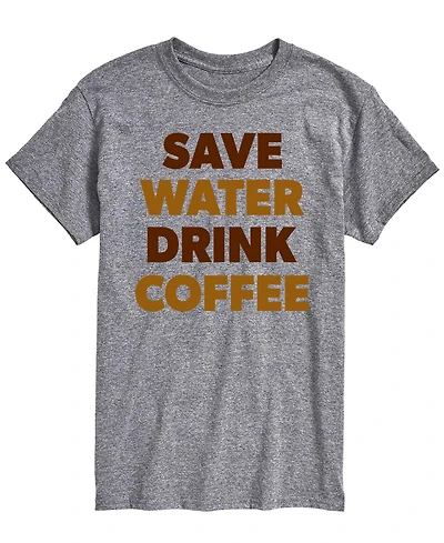Airwaves Men's Save Water Drink Coffee Short-Sleeve Graphic T-Shirt