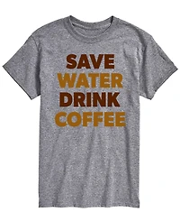 Airwaves Men's Save Water Drink Coffee Short-Sleeve Graphic T-Shirt