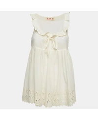 Pre-Owned Marni Women's Cotton Adjustable Ruffle Neck Mini Dress